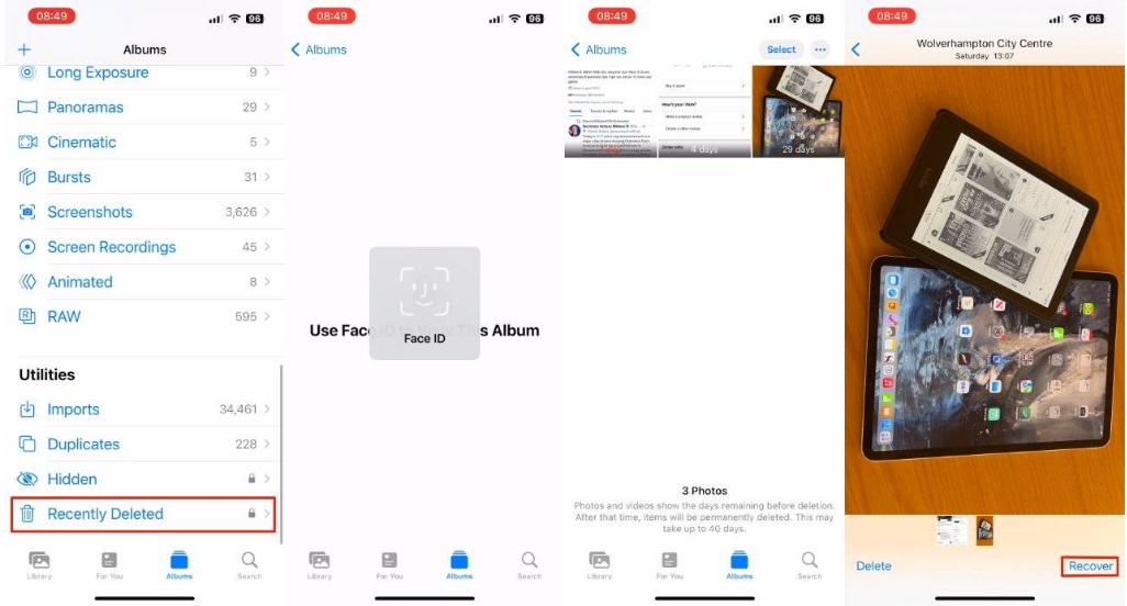 万山苹果14维修分享 iPhone14 上恢复已删除的照片 