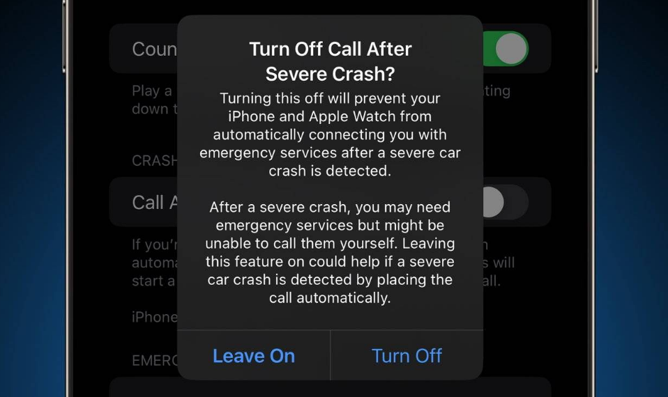 万山苹果14维修分享 iPhone 14 和 Apple Watch 上关闭崩溃检测 